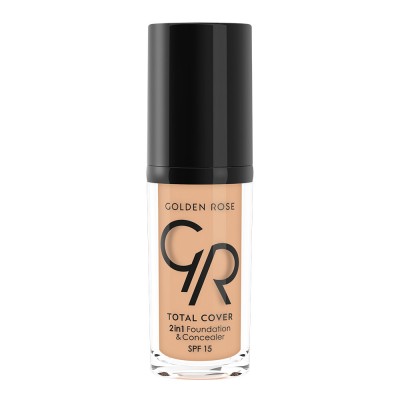 GOLDEN ROSE Total Cover 2in1 Foundation & Concealer - 12 Light Beige (30gr)