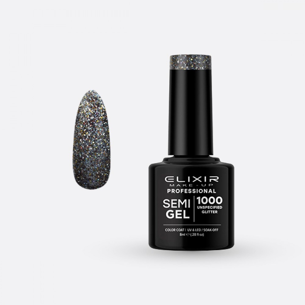 ELIXIR Ημιμόνιμο βερνίκι 8ml – #1000 (Unspecified Glitter) 8ml ΗΜΙΜΟΝΙΜΑ