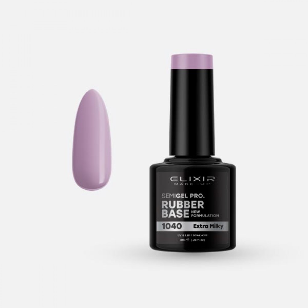ELIXIR Ημιμόνιμο βερνίκι –Rubber Base 8ml – #1040 (Extra Milky) ΗΜΙΜΟΝΙΜΑ
