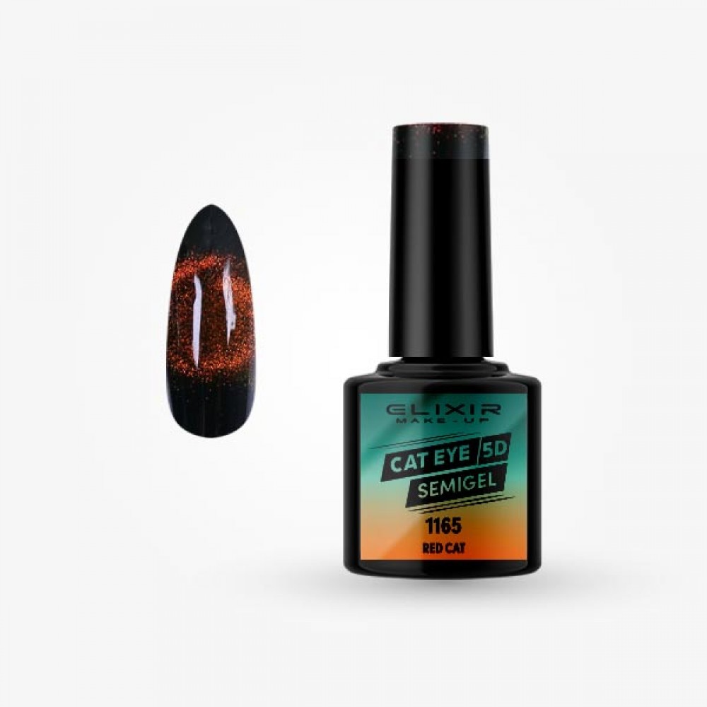 ELIXIR Ημιμόνιμο βερνίκι Cat Eye 5D 8ml – #1165 (Red Cat) ΗΜΙΜΟΝΙΜΑ