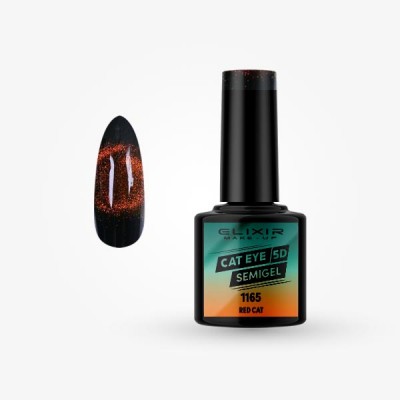 ELIXIR Ημιμόνιμο βερνίκι Cat Eye 5D 8ml – #1165 (Red Cat)