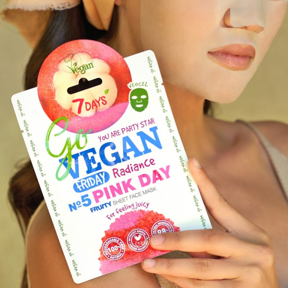 7DAYS GoVegan sheet mask PINK DAY 25g ΜΑΣΚΕΣ