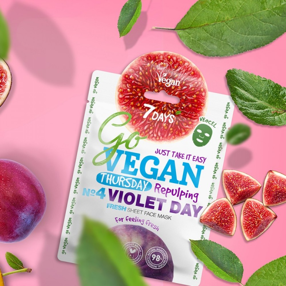 7DAYS GoVegan sheet mask VIOLET DAY 25g ΜΑΣΚΕΣ