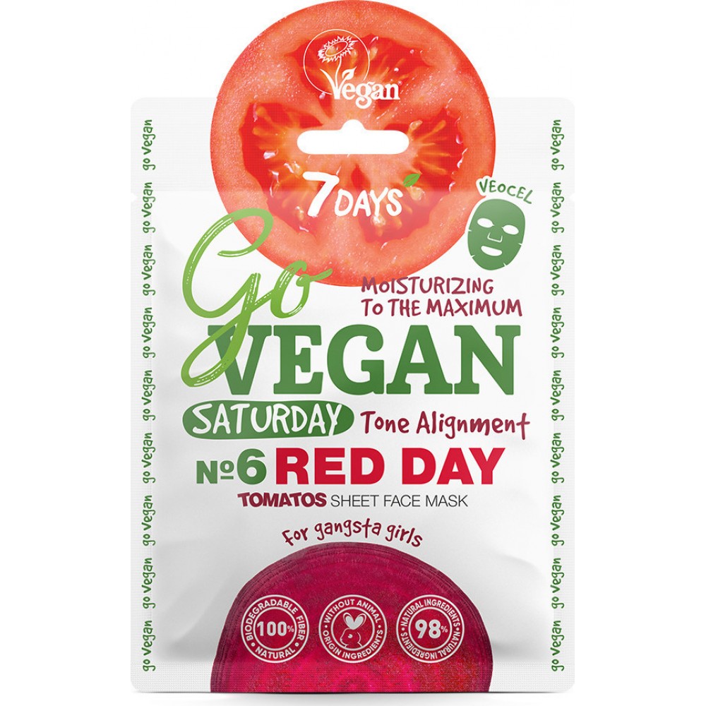 7DAYS GoVegan sheet mask RED DAY 25g ΜΑΣΚΕΣ