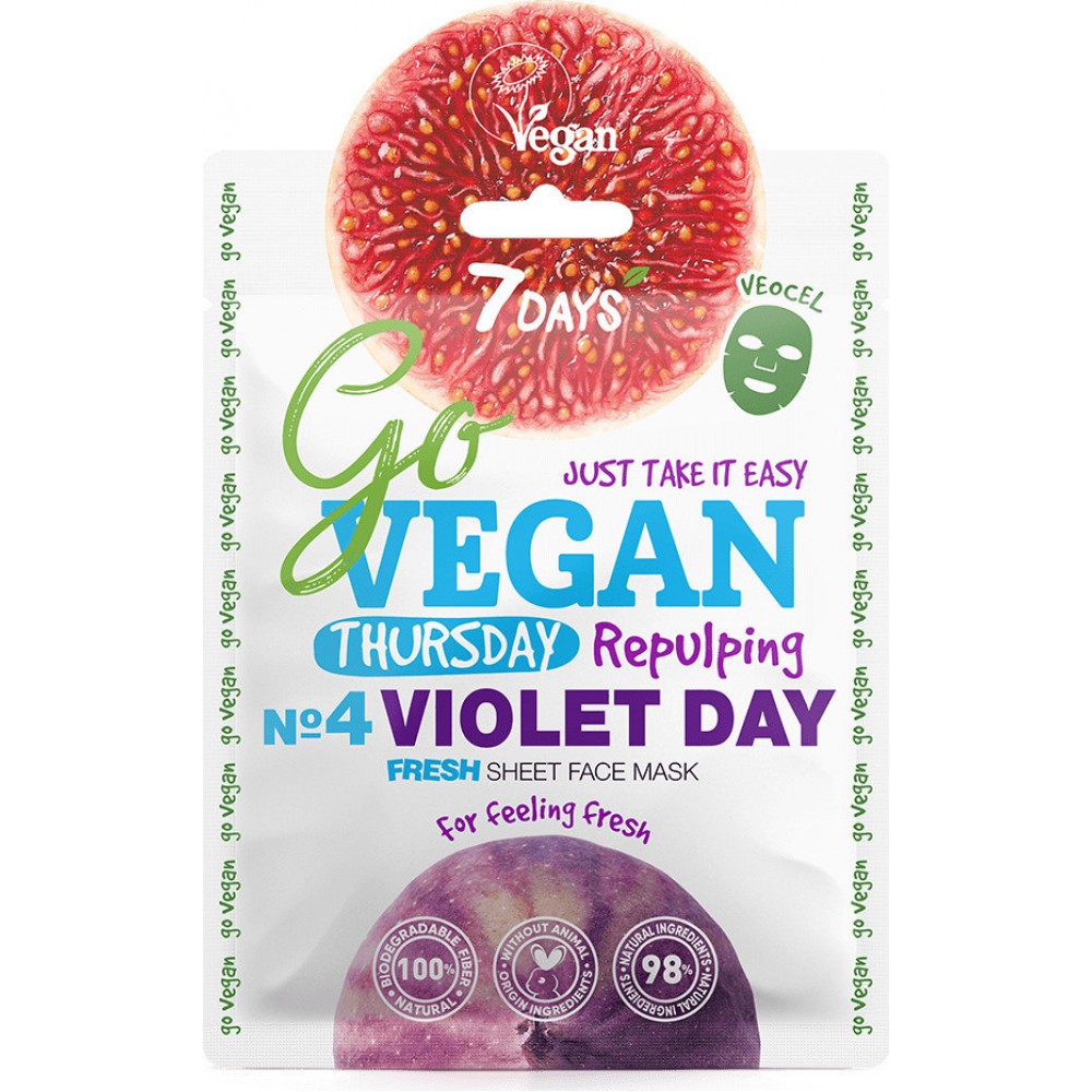 7DAYS GoVegan sheet mask VIOLET DAY 25g ΜΑΣΚΕΣ