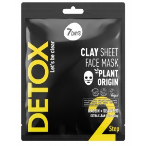 7DAYS Detox Clay Sheet Face Mask Kaolin + Seaweed ΜΑΣΚΕΣ