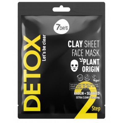 7DAYS Detox Clay Sheet Face Mask Kaolin + Seaweed