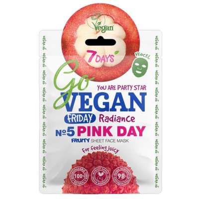 7DAYS GoVegan sheet mask PINK DAY 25g