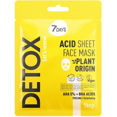 7DAYS Detox Acid Sheet Face Mask AHA (5%) + BHA