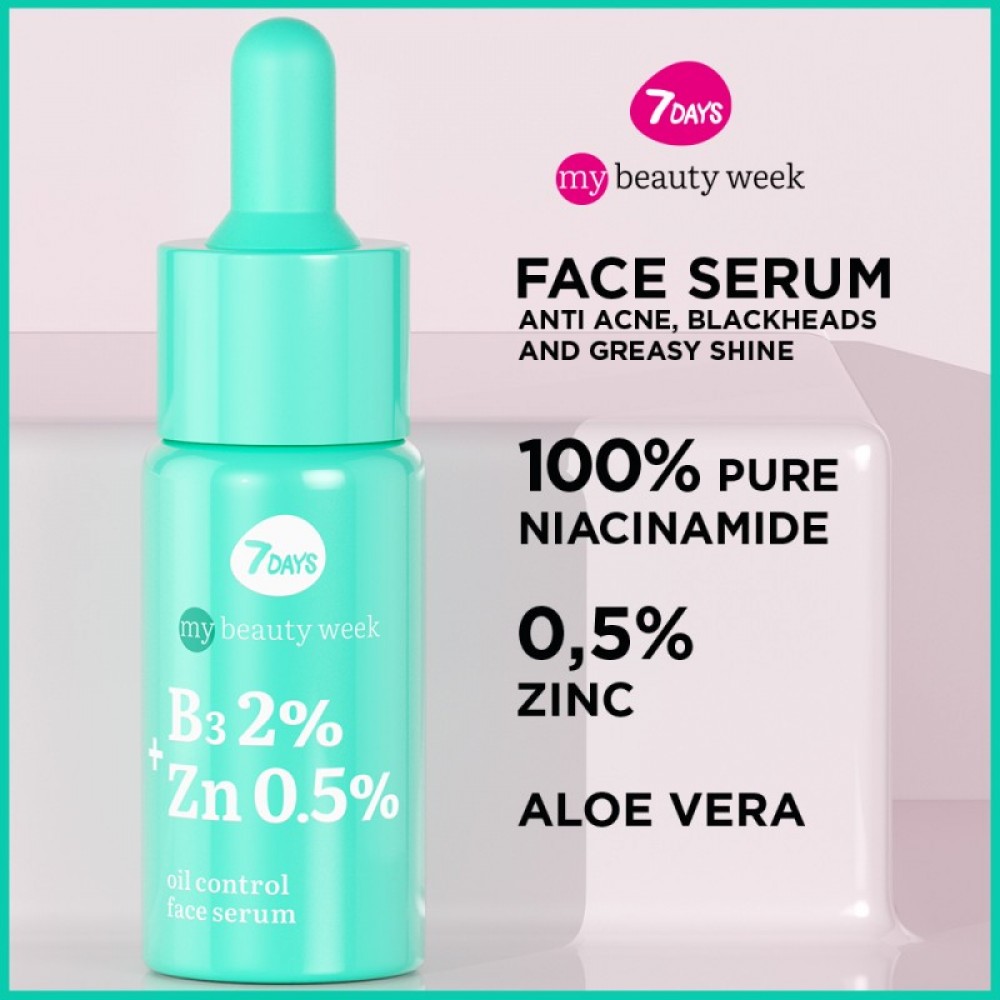 7DAYS My Beauty Week B3 + Zn Oil Control Face Serum 20ml SKINCARE