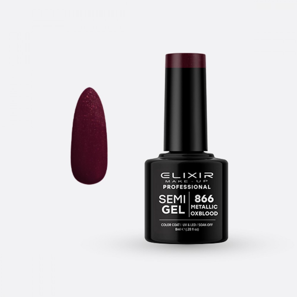 ELIXIR Ημιμόνιμο βερνίκι 8ml – #866 (Metallic Oxblood)  ΗΜΙΜΟΝΙΜΑ