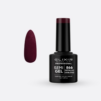 ELIXIR Ημιμόνιμο βερνίκι 8ml – #866 (Metallic Oxblood) 